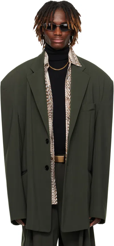 Lu'u Dan Gray Misfit Blazer In Military Grey