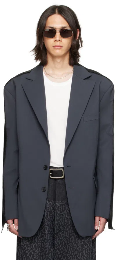 Lu'u Dan Gray Oversized Blazer In Dark Grey
