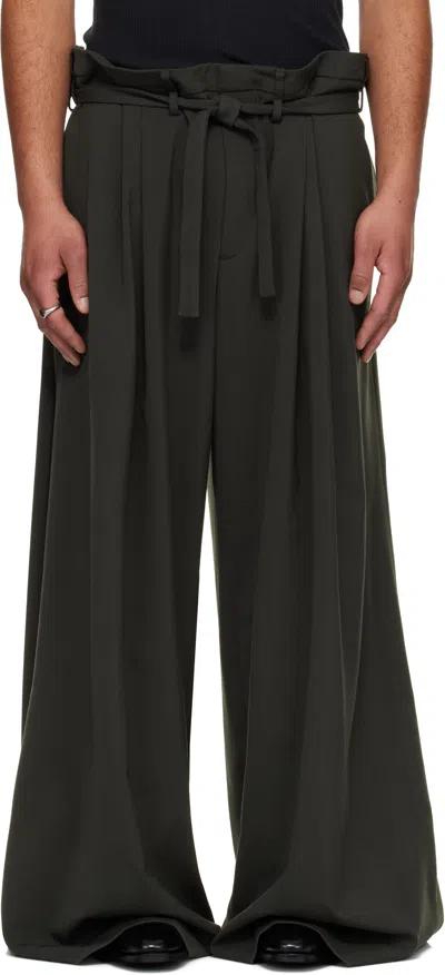Lu'u Dan Gray Slacker Maxis Trousers In Black