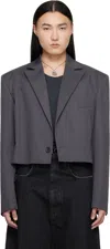 Lu'u Dan Gray Slashed Blazer In Purple