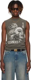 Lu'u Dan Gray Sleeveless T-shirt In Washed Black/demon T