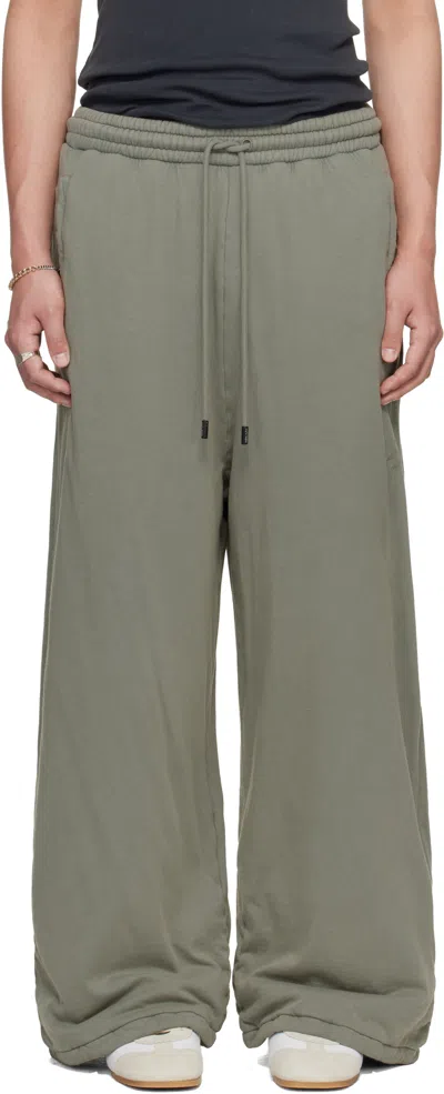 Lu'u Dan Gray Wadded Bontans Sweatpants In Green