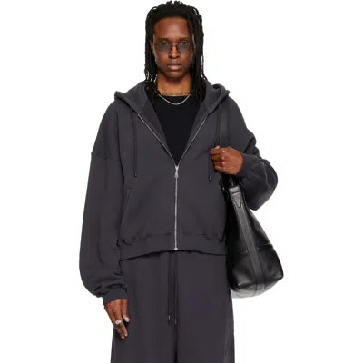 Lu'u Dan Gray Washed Zip Hoodie In Black