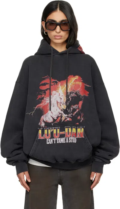 Lu'u Dan Gray 'year Of The Horse' Oversized Hoodie In Black