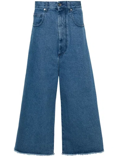 Lu'u Dan Blue Cropped Jeans In Mid Blue