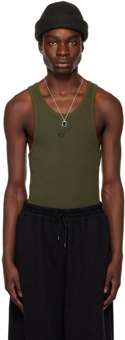 Lu'u Dan Khaki Embroidered Tank Top