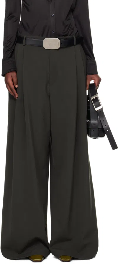 Lu'u Dan Khaki Jumbo Wide Leg Trousers In Military Grey