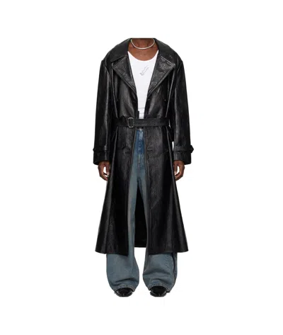 Lu'u Dan Black Jiman Leather Coat In Elephant Black
