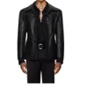 Lu'u Dan Long-sleeved Leather Jacket In Black