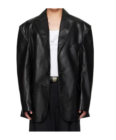 Lu'u Dan Black Clot Edition Oversized Tailored Faux-leather Blazer
