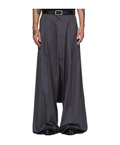 Lu'u Dan Lowline Belt Loop Casual Pants In Blue