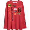 Lu'u Dan Motocross Oversize Long Sleeve Graphic T-shirt In Red