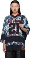 Lu'u Dan Multicolor Hockey L-d T-shirt In Blue