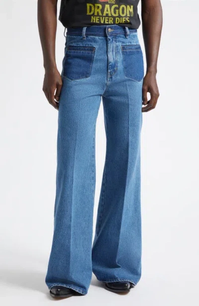 Lu'u Dan Nocturnal Flare Leg Jeans In Blue