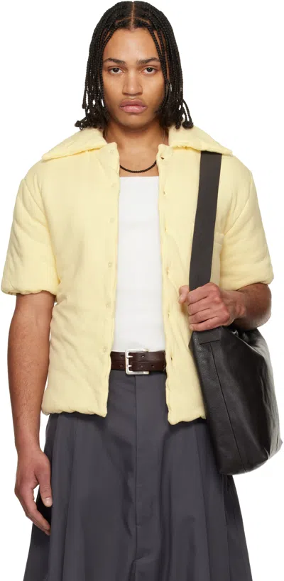 Lu'u Dan Off-white 'year Of The Horse' Wadded Shift Shirt In Yellow