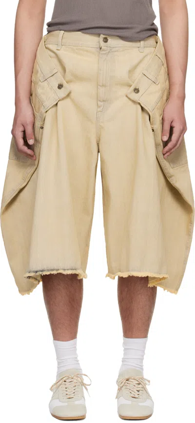Lu'u Dan Off-white Maxi Denim Shorts