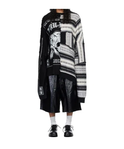 LU'U DAN PATCHWORK KNIT SWEATER