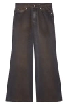 Lu'u Dan Phat Slouchy Flare Jeans In Brown