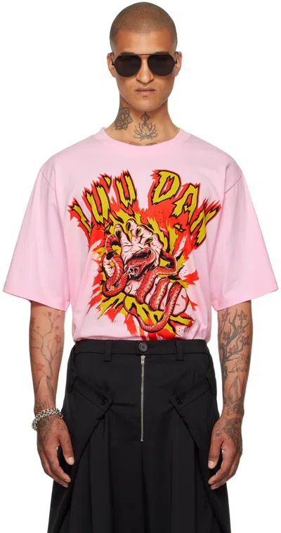 Lu'u Dan Pink Graphic T-shirt In Baby Pink