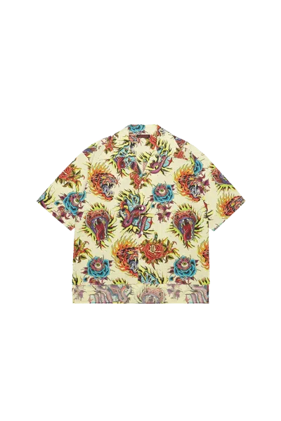 Lu'u Dan Printed Boxy Short Sleeve Shirt Yellow In Butter Yellow