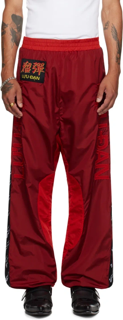 Lu'u Dan Red L-d Track Pants In Oxblood/red
