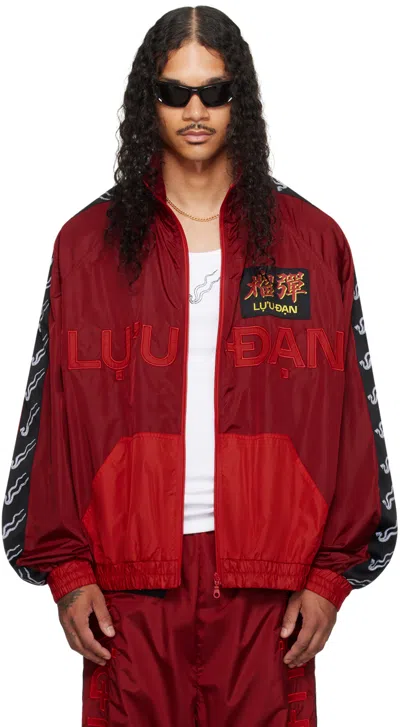 Lu'u Dan Red L-d Windbreaker Jacket In Oxblood/red