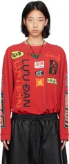 Lu'u Dan Red Oversized Long Sleeve Jersey In Red