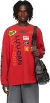 Lu'u Dan Motocross Oversize Long Sleeve Graphic T-shirt In Red
