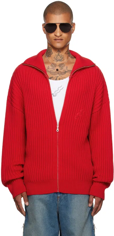 Lu'u Dan Red Slacker Rib Sweater