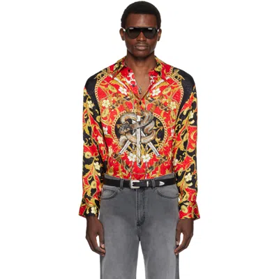 Lu'u Dan Red Slim Fit Shirt In Gilded Red