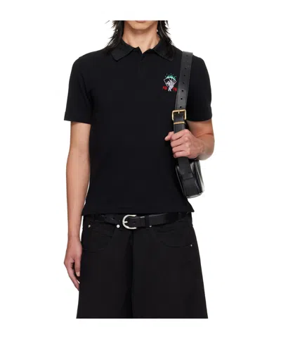 Lu'u Dan Short-sleeved Polo Shirt In Black