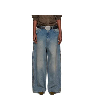 Lu'u Dan Blue Side Zip Jeans In Lawless Blue