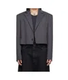 Lu'u Dan Slashed Suit Jacket In Gray
