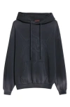 Lu'u Dan Slouch Oversize Fleece Graphic Hoodie In Gray