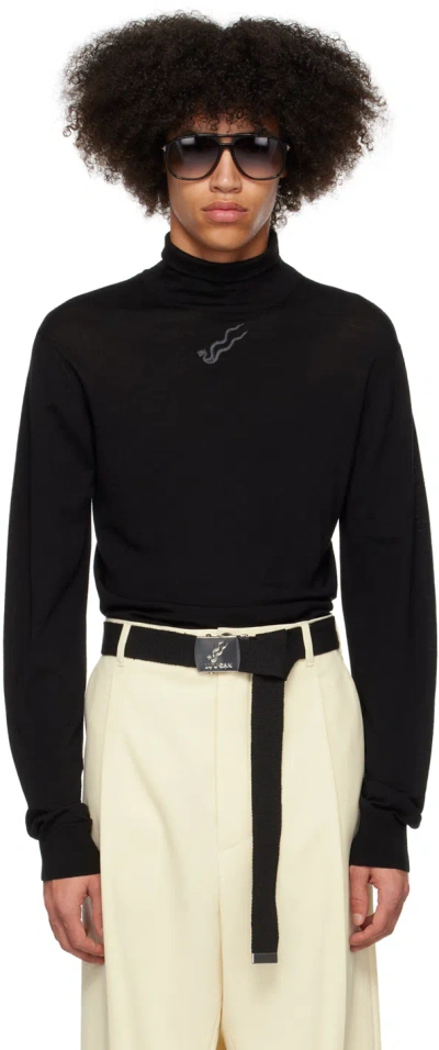 Lu'u Dan Ssense Exclusive Black Embroidered Turtleneck