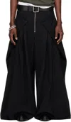 Lu'u Dan Ssense Exclusive Black Super Big Tailored Trousers In Black