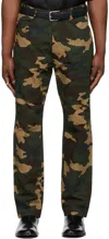 Lu'u Dan Ssense Exclusive Green Camo Straight-leg Jeans In Camo Print