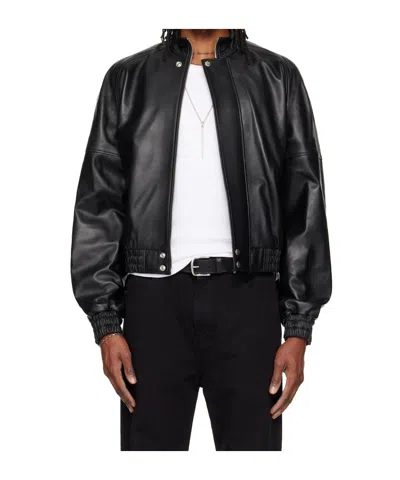 LU'U DAN STAND-UP COLLAR LEATHER JACKET