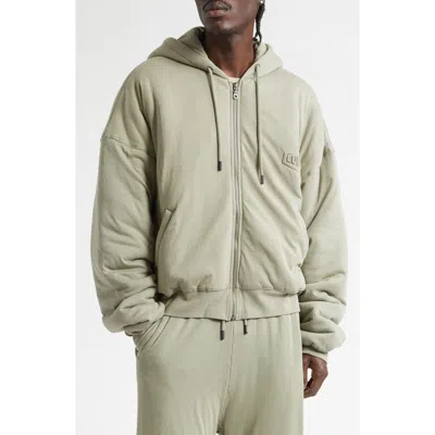 Lu'u Dan Wadded Cotton Hoodie In Green