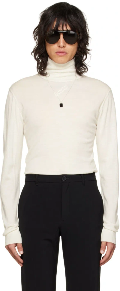 Lu'u Dan White Embroidered Turtleneck