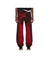 Lu'u Dan Red & Black 'year Of The Snake' Stacked Straight Leg Jeans In Python Red/black