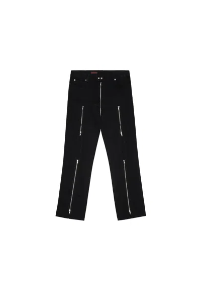 Lu'u Dan Black Zipped Riot Jeans In Black Rinse