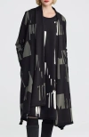 Luukaa Aqualina Printed Jersey Duster In Black