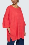 Luukaa Aurea Mixed-texture Tunic In Red