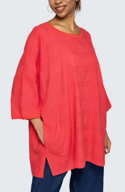Luukaa Aurea Mixed-texture Tunic In Red
