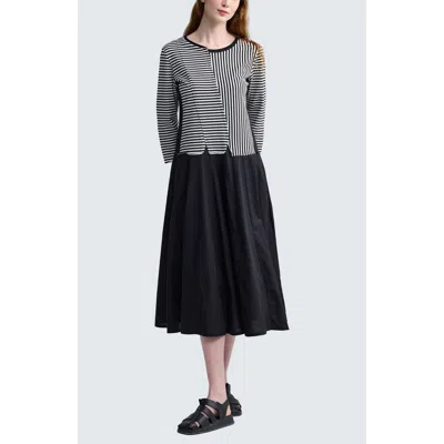 Luukaa Avenia Mixed-media Striped Dress In Multi