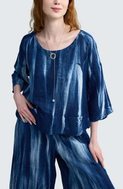 Luukaa Avery Batik-effect Muslin Blouse In Black