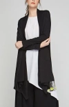 Luukaa Axel Devore Cotton Jersey Duster In Black