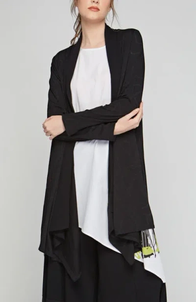 Luukaa Axel Devore Cotton Jersey Duster In Black