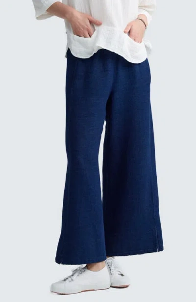 Luukaa Azalea Denim Muslin Pants In Blue